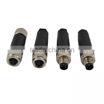 Waterproof connector assembly type waterproof connector M8 3 pin 4 pin 5 pin 6 pin