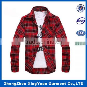 Provide OEM service unisex plaid shirt long sleeve men