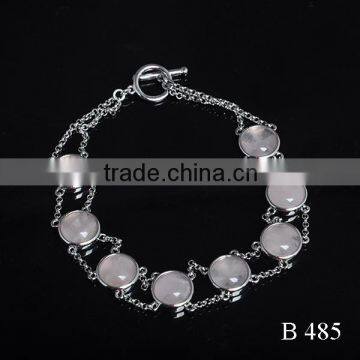 Hot Selling Friendship Bracelets Pink Quartz Gemstone Bracelet photo-2