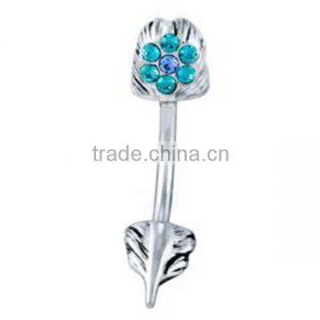 advanced stainless steel custom gem eyebrow body jewelry