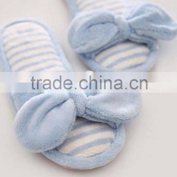 Big Bow Very Cheap Wholesale Slippers Open Toe Coral Velvet Indoor Slippers photo-3