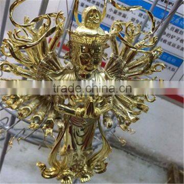 Classical Golden Buddhist goddess Guanyin Metal Crafts For Home Decoration