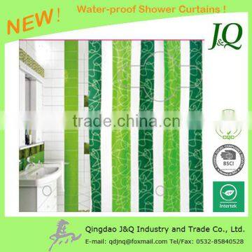 China B2B Printed Polyester Hookless Shower Curtain