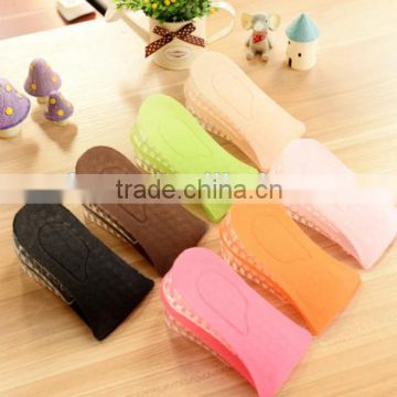 High quality unisex silicone gel heel lifts height increasing insoles shoe inserts pads