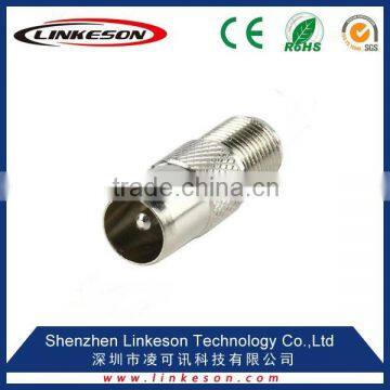 (linkeson ) F-CONNECTOR TO MALE COAX TV PLUG ADAPTER