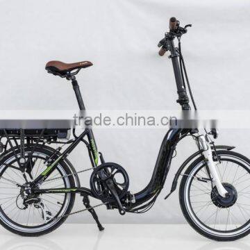 20inch folding style electric bicycle with samsung cell 2.6 lithium battery rear rack style for European market