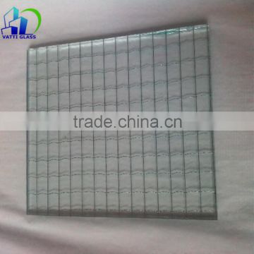 6mm safety mesh wired clear glass, wire mesh security glass