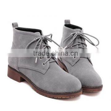 2015 Autumn New Design Women Round Toe Low Heel Casual Women Shoes Fashion British Style Lace-up Ladies Ankle Boots PH3883