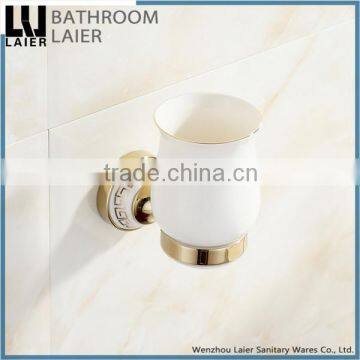 Made In China Printing Lines Zinc Alloy Gold Finishing Bathroom Accessories Wall Mounted Tumbler Holder