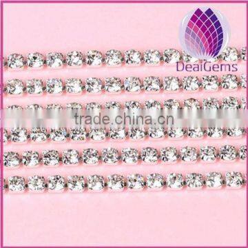 wholesale ss12 close Rhinestone silver cup chain