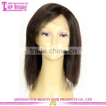 Side Part 8A Virgin Brazilian Hair Wig Silk Top Lace Front Wig Silky Striaght Short Bob 100 Human Hair Front Lace Wig