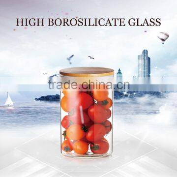 high borosilicate handmade glass jars clamp lids for 600ml