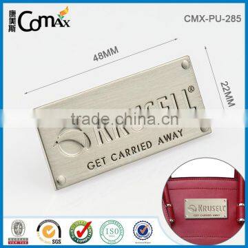 Wholesale fashion engraved custom metal bag label for handbag
