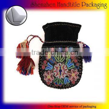 Fashion Velvet Drawstring Pouch Mini Drawstring Pouch Embroidered Velvet Pouch photo-6