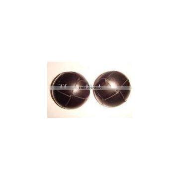 brown round baby leather button