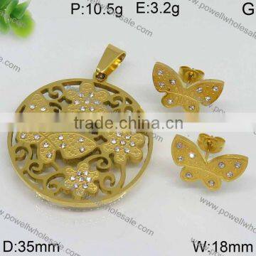 Fashion Hot Wholesale Gold Plated Jewelry Sets Round Style
