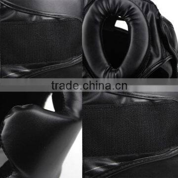 Black Head Guard In Leather, Boxing Head Guard Helmet, Head Guard Made In Leather Full Adjustable photo-6