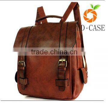 wholesale custom logo pu leather fashion school backpack bag for men