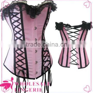 Wholesale sexy corset lace up with tie front corset for women