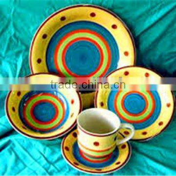 hand painted stoneware dinnerware