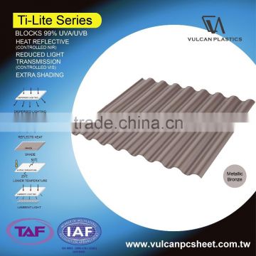 Plastic Polycarbonate Silver Laminated Sheet (Ti-Lite Metallic Bronze series)