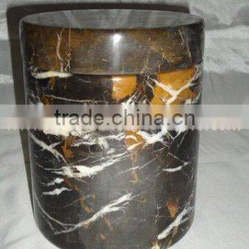 NATURAL STONE BLACK AND GOLD MARBLE URNS photo-5