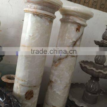 Wholesale LIGHT GREEN ONYX COLUMNS PILLARS CARVED TOP photo-4