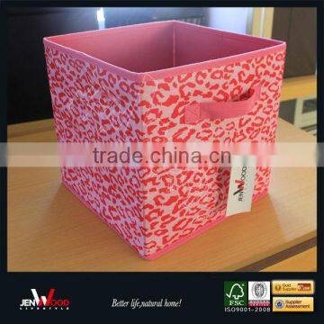 Pink Print Non-woven Foldable Collapsible Storage Bin & Box