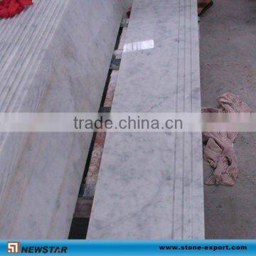 Chinese cheap White Marble Stair Step with antislip groove