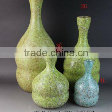 green and blue creative glazed stoneware vase,mini ceramic bud vase