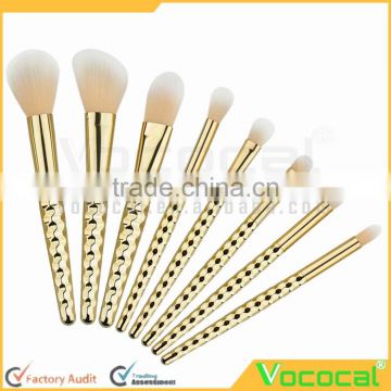 8 PCS Makeup Cosmetic Brush Kit Foundation Eyebrow Powder Blush Outline Nasal Blending Brush Set Gold