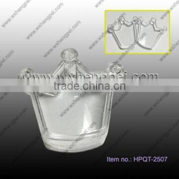 Cleverish portable cute transparent imperial crown plastic storage jewelry wedding box kit