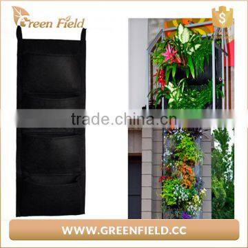 Hanging green wall fabric planter bag,vertical hanging wall garden planter