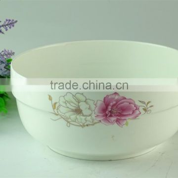 Chaozhou Supplier stocked Wholesale 7.87inch White Ceramic bowls with flower decal household bowls