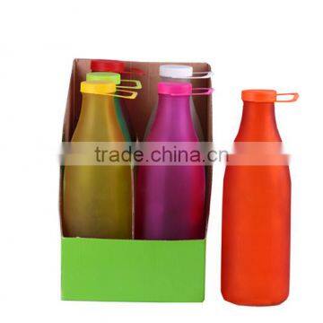 1000ml round glass milk bottle with spray