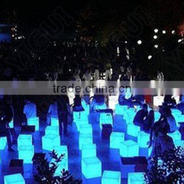 40*40*40CM Led Glowing Cube Chair for Party/Modern Metal Reclining Bar Chair With Footrest photo-5