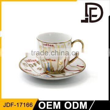 Professional Direct Custom Design Coffee Cup and Saucer / Luxious Golden Rim Tea Cup And Saucer photo-6