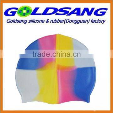 Customized Multicolor Printed Silicone Swimming Cap for Adults photo-3