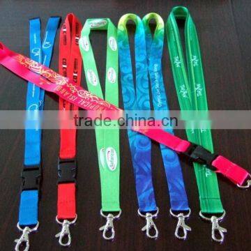 CMYK Submliamtion polyester lanyard strap with plastic buckle