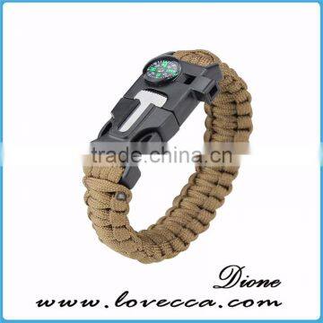 Black Color Custom Logo Survival Kit Outdoor Paracord Bracelet Survival With Compass Whistle photo-3