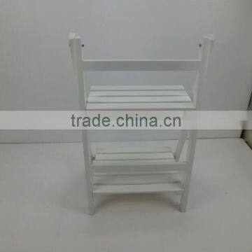 White Wood Folding Flower Display Shelf photo-3