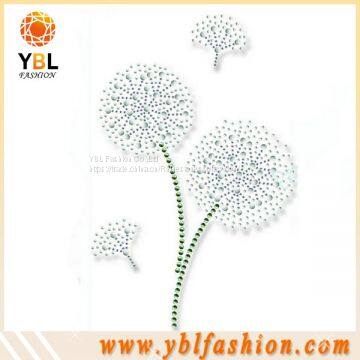 Iron On Rhinestone flower design hotfix motif for clothes