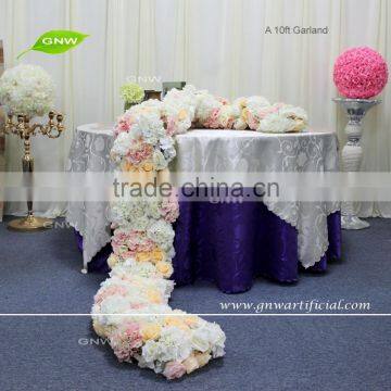 GNW FLW1606001-GAR 10ft artificial rose and hydrangea flower garland table arrangement