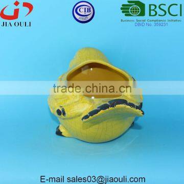 BSCI Audit Factory Antique Ceramic Yellow Bird, Animal Planter Pot Bird Flower Pot photo-4