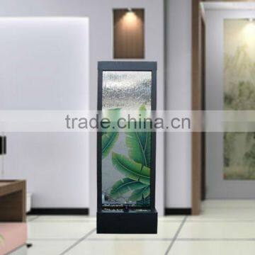 leaves glass waterfall room divider