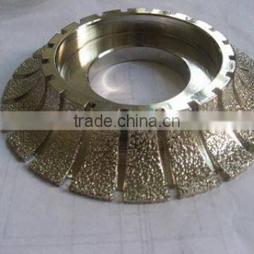 Vacuum brazed diamond profile wheel for large granite/large diamond granite router bits