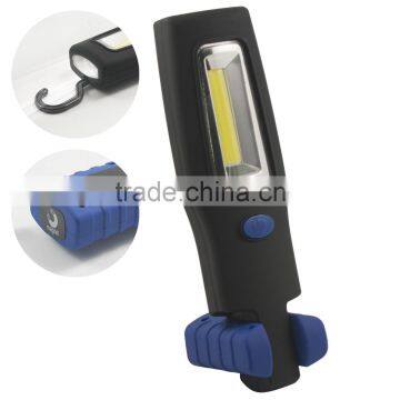 F310B-11 3W COB working hook light AC DC rechargeable lithium battery operated with rotary base and magnets