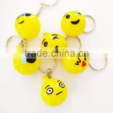 Fashion design various led flashing light emoji keychain