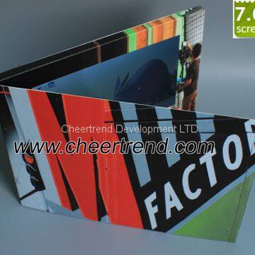 Media production advertising 7 inch lcd video brochure card/video greeting card/video business card