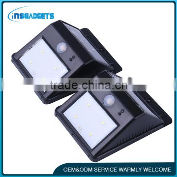 T0c20 4 LED Waterproof Outdoor solar motion sensor wall light Light for Patio, Deck, Yard, Garden with Auto On/Off